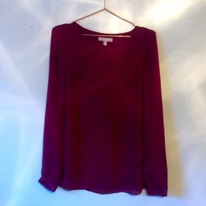 Wine Flowy Blouse by Banana Republic